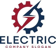 engrenagem elétrico parafuso logotipo vetor