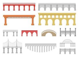 conjunto de pontes conjunto de ilustração vetorial desenho isolado no fundo branco vetor