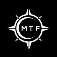 mtf abstrato monograma escudo logotipo Projeto em Preto fundo. mtf criativo iniciais carta logotipo. vetor