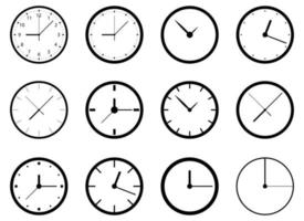 ícone de relógio desenho ilustração vetorial conjunto isolado no fundo branco vetor