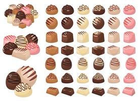 ilustração de desenho vetorial de chocolate doce conjunto isolado no fundo branco vetor