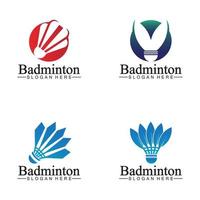 logo badminton vector ícone ilustração design template.badminton peteca ícone logo.badminton esporte logotipo modelo vector. conceito de logotipo de clube esportivo
