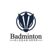 logo badminton vector ícone ilustração design template.badminton peteca ícone logo.badminton esporte logotipo modelo vector. conceito de logotipo de clube esportivo