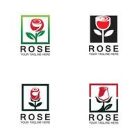 design de ilustração de ícone de vetor de flor de logotipo rosa