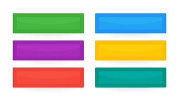 botões de interface coloridos. conjunto de seis botões abstratos modernos da web. ilustração vetorial vetor