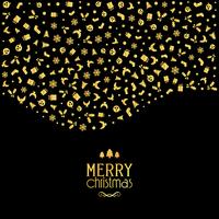 Fundo de Natal com ícones festivos em cores metálicas de ouro vetor