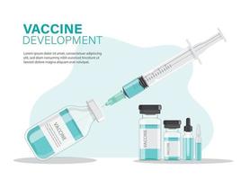 conceito de desenvolvimento de vacina de coronavírus, ilustração vetorial vetor