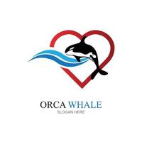 ilustração em vetor logotipo orca em design moderno.