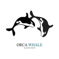 ilustração em vetor logotipo orca em design moderno.
