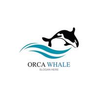 ilustração em vetor logotipo orca em design moderno.