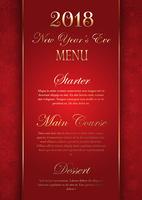 Design elegante e luxuoso de menu de Ano Novo vetor