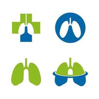 modelo de design de logotipo médico e cuidados com a saúde pulmonar vetor