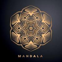 Fundo de desenho de mandala ornamental de luxo na cor ouro vetor