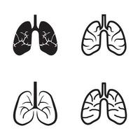 modelo de design de logotipo médico e cuidados com a saúde pulmonar vetor