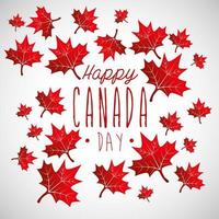 feliz dia do Canadá com decoração de folhas de bordo vetor