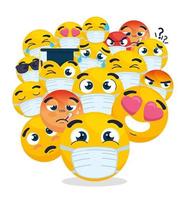 emojis usando máscaras vetor