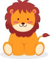 fofa bebê leão desenho animado plano vetor ilustração