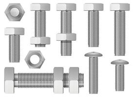 hex bolt vector design ilustração conjunto isolado no fundo branco