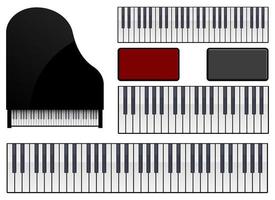 piano vector design ilustração conjunto isolado no fundo branco