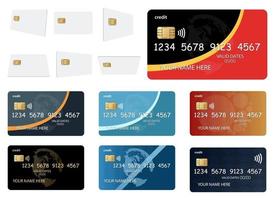 ilustração de design de vetor de estilo de cartão de crédito isolada no fundo branco