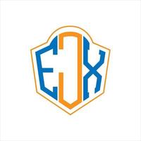 ejx abstrato monograma escudo logotipo Projeto em branco fundo. ejx criativo iniciais carta logotipo. vetor