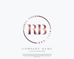inicial rb feminino logotipo beleza monograma e elegante logotipo projeto, caligrafia logotipo do inicial assinatura, casamento, moda, floral e botânico com criativo modelo vetor