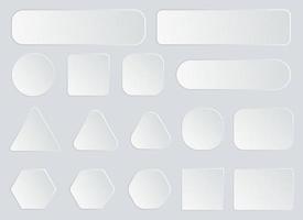 botões em branco branco ilustração vetorial design conjunto isolado em fundo cinza vetor
