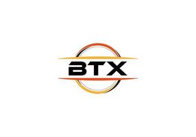 btx carta realeza mandala forma logotipo. btx escova arte logotipo. btx logotipo para uma empresa, negócios, e comercial usar. vetor