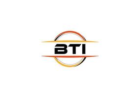 bti carta realeza mandala forma logotipo. bti escova arte logotipo. bti logotipo para uma empresa, negócios, e comercial usar. vetor