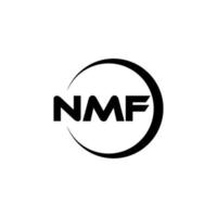 nmf carta logotipo Projeto dentro ilustração. vetor logotipo, caligrafia desenhos para logotipo, poster, convite, etc.