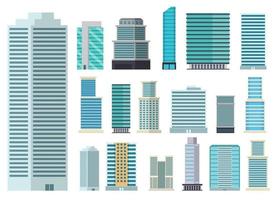 edifícios da cidade de arranha-céu vector design ilustração isolada no fundo branco