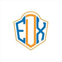 edx abstrato monograma escudo logotipo Projeto em branco fundo. edx criativo iniciais carta logotipo. vetor