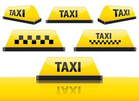 ilustração de design de vetor de sinal de táxi conjunto isolado no fundo branco