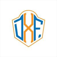 dxf abstrato monograma escudo logotipo Projeto em branco fundo. dxf criativo iniciais carta logotipo. vetor