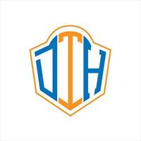 dth abstrato monograma escudo logotipo Projeto em branco fundo. dth criativo iniciais carta logotipo. vetor
