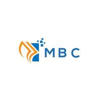 mbc crédito reparar contabilidade logotipo Projeto em branco fundo. mbc criativo iniciais crescimento gráfico carta logotipo conceito. mbc o negócio finança logotipo Projeto. vetor