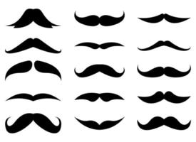 Conjunto de ilustração vetorial coleção bigode isolado no fundo branco vetor