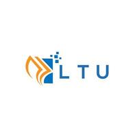 ltu crédito reparar contabilidade logotipo Projeto em branco fundo. ltu criativo iniciais crescimento gráfico carta logotipo conceito. ltu o negócio finança logotipo Projeto. vetor