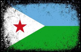 velho sujo grunge vintage djibouti nacional bandeira ilustração vetor