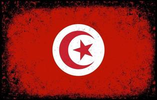 velho sujo grunge vintage Tunísia nacional bandeira ilustração vetor