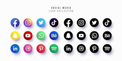 coleção de logotipo de mídia social design de vetor gratuito editável eps 10 redimensionável