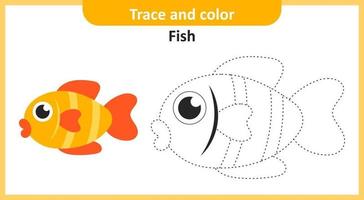traçar e colorir peixes