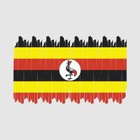 vetor de escova de bandeira de uganda