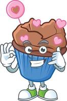 chocolate amor Bolinho desenho animado personagem estilo vetor