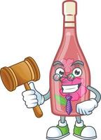 Rosa garrafa vinho desenho animado personagem estilo vetor