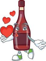 vermelho garrafa vinho desenho animado personagem estilo vetor