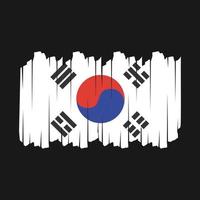 ilustração em vetor pincel de bandeira da coreia do sul