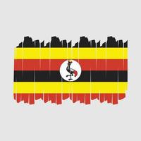 ilustração vetorial de escova de bandeira de uganda vetor