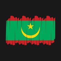ilustração vetorial de escova de bandeira da mauritânia vetor