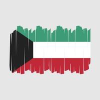 ilustração vetorial de escova de bandeira do kuwait vetor